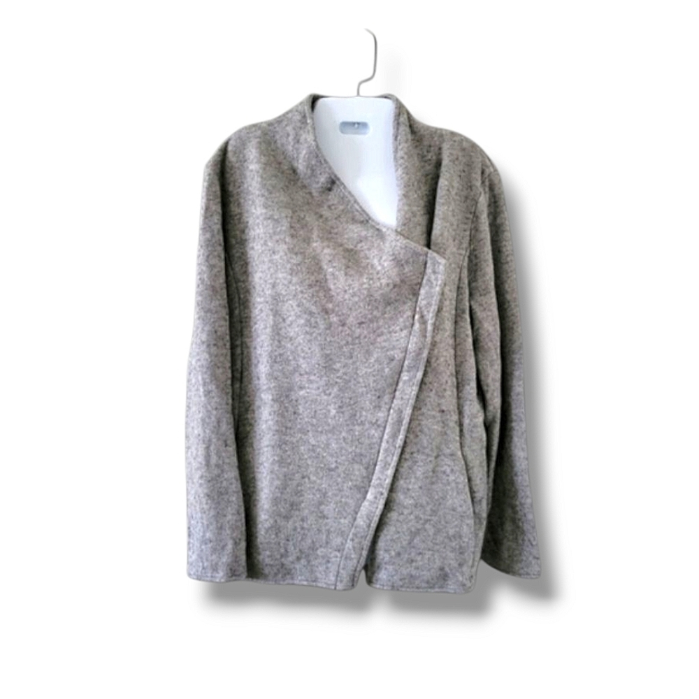 BB Dakota | Heather Gray Fleece Moto Style Jacket (SIZE M)